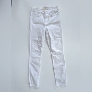 Sz 25, white, MOTHER high rise looker ankle fray jeans